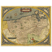 Ancient map of Flandria by Abraham Ortelius 1584. Vintage map  .