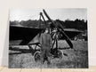 American aviator Frank Champion with vintage airplane 1915