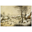 Winter Landscape with Skaters and Birds Trap painting by pieter Bruegel The Elder.