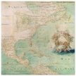 Ancient map of North America poster reproduction of 1681. Carte de l'Amérique Septentrionale et Partie Meridionale by Jean-Baptiste Louis Franquelin