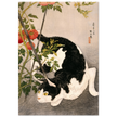 Black Cat and Tomato Plant vintage poster reproduction by Takahashi Hiroaki 1931