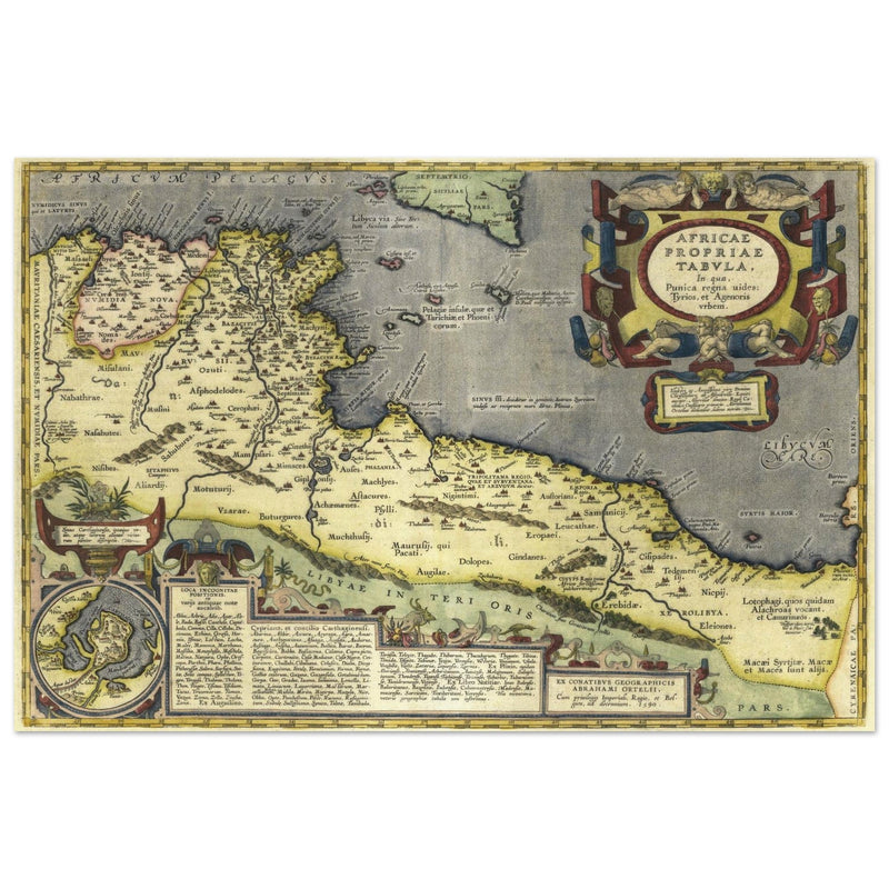 Ancient map of North Africa. Africae Propriae Tabula by Abraham Ortelius