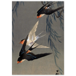 Ohara Koson Three red-rumped swallows in a dive