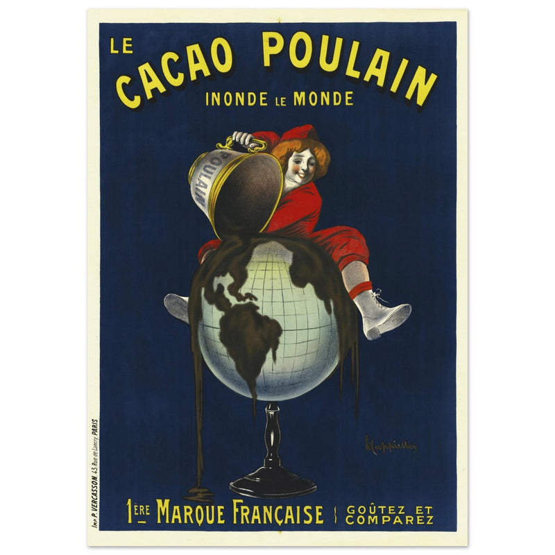 Le Cacao Poulain vintage advertising poster by Leonetto Cappiello.
