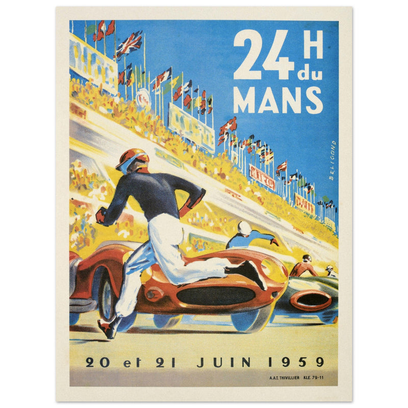 Le Mans 24 hours car race in 1959 by Michel Beligond.