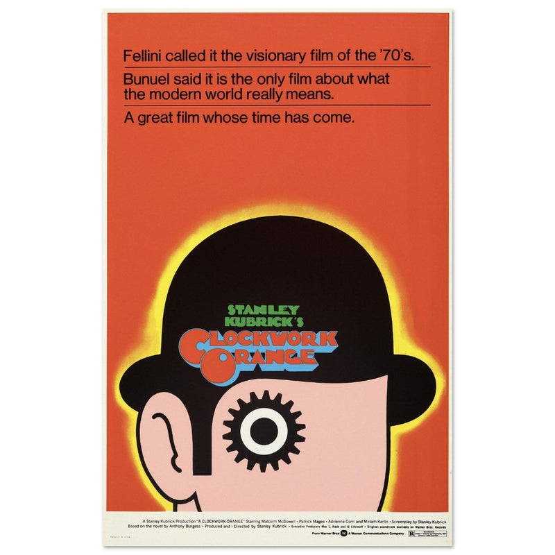 Stanley Kubrick Clockwork Orange movie poster.