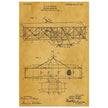 Flying machine patent 1906 by the Wright brothers. Vintage airplane.