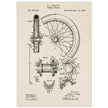Vehicle whell patent illustration. Vintage drawing .