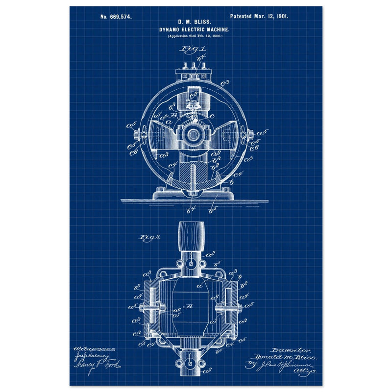 Dynamo electric machine patent by D M Bliss.