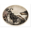 Louis Icart vintage illustration Thaïs   Lady with Leopards