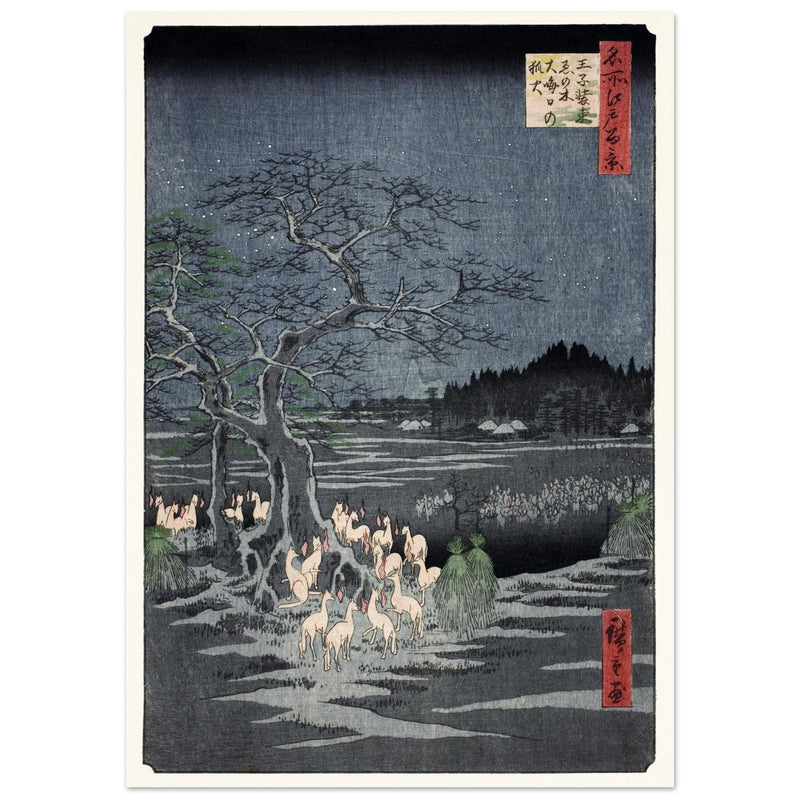 Fox Fires on New Year’s Eve at the Changing Tree in Oji by Utagawa Hiroshige