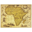 Africa ancient vintage map print reproduction. African continent cartography of 1680 by Hendrik Hondius