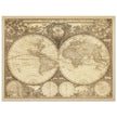 Old vintage world map Double hemisphere Nova totius terrarum orbis tabula by Frederik de Wit