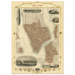 Vintage New York City map. Antique city plan of the city of New York.