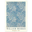 William Morris Marigold art print. Vintage wallpaper reproduction. Blue floral pattern.