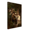 Nymphs and Satyr canvas by William Adolphe Bouguereau. Antique painting reproduction. Greek mythology.