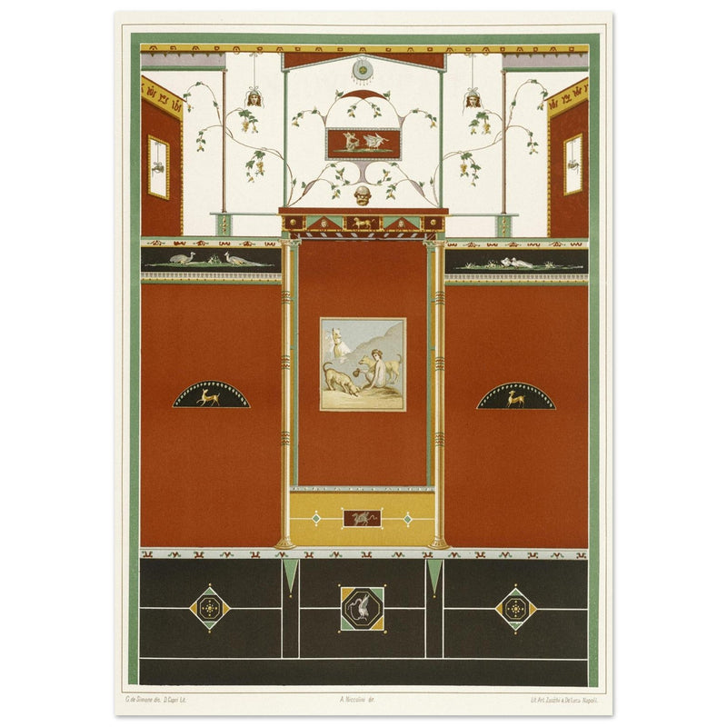 Architecture and mural paintings in Pompeii illustrated by G de Simone , project by Fausto and Felice Niccolini.