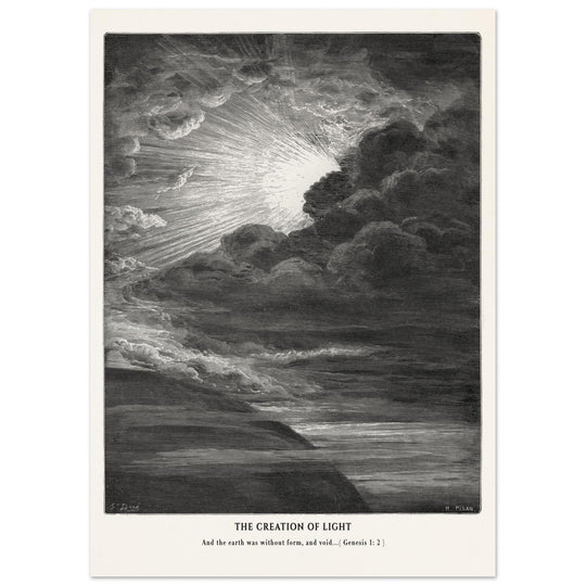 Gustave Dore The Bible engraving print . The Creation illustration .