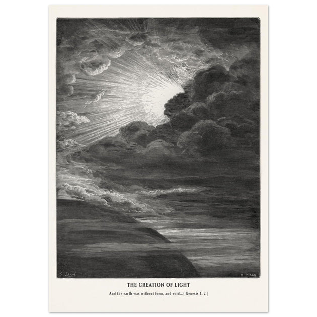 Gustave Dore The Bible engraving print . The Creation illustration .