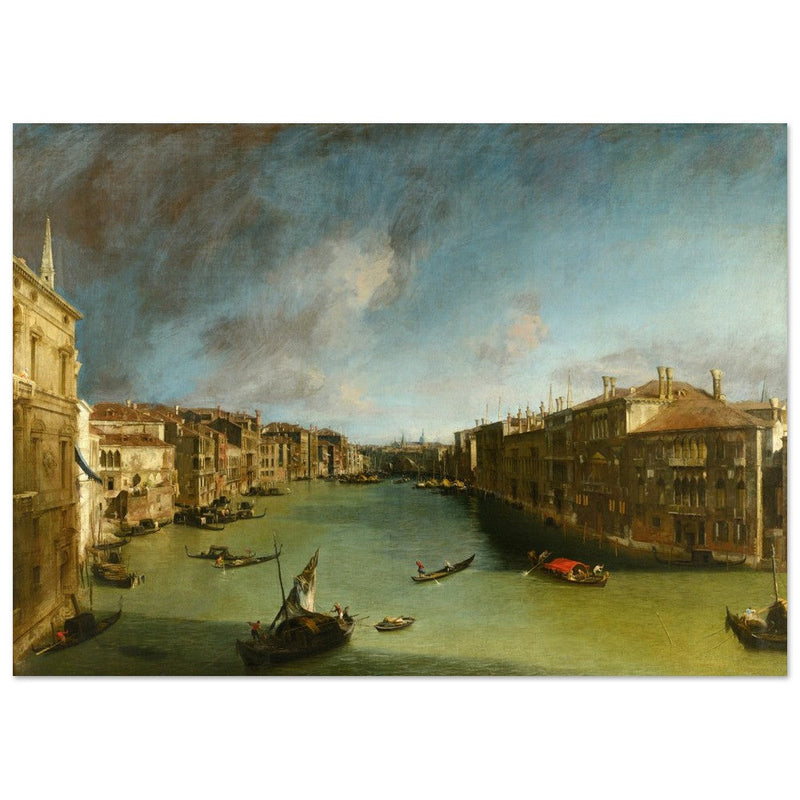 Venice Italy old painting by Canaletto. The Grand Canal from Palazzo Balbi towards the Rialto.