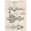 Automobile Drive Gear patent 787908 by Henry Ford. Vintage car