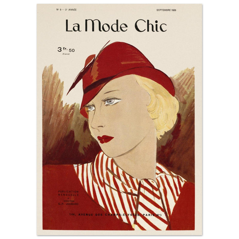 La Mode Chic old vintage fashion magazine cover from the 30s.