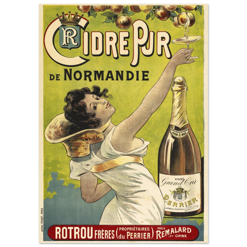 Cidre Pur vintage cider drink advertising.