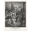 Gustave Dore The Bible engraving print . The Crucifixion  illustration .The erection of the cross.