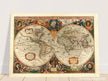 1638 Double hemisphere old world map by Hendrik Hondius.
