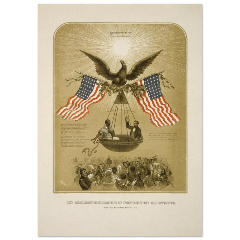 The American Declaration of Independence illustrated in 1861.  reproduction
