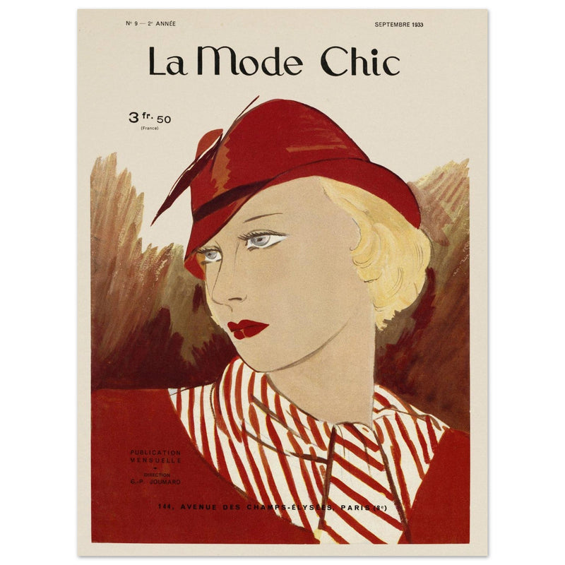 La Mode Chic old vintage fashion magazine cover from the 30s.