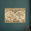 Ancient world map vintage reproduction of the XVII century by Nicolaes Geylekerck