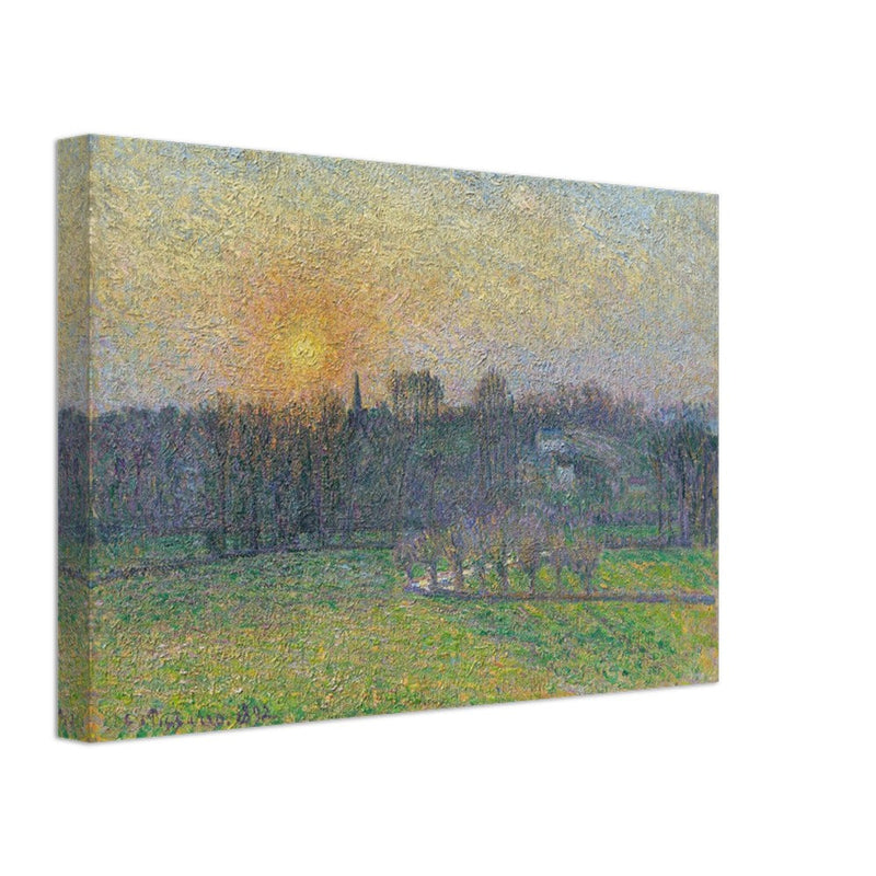 View of Bazincourt Sunset by Camille Pissarro