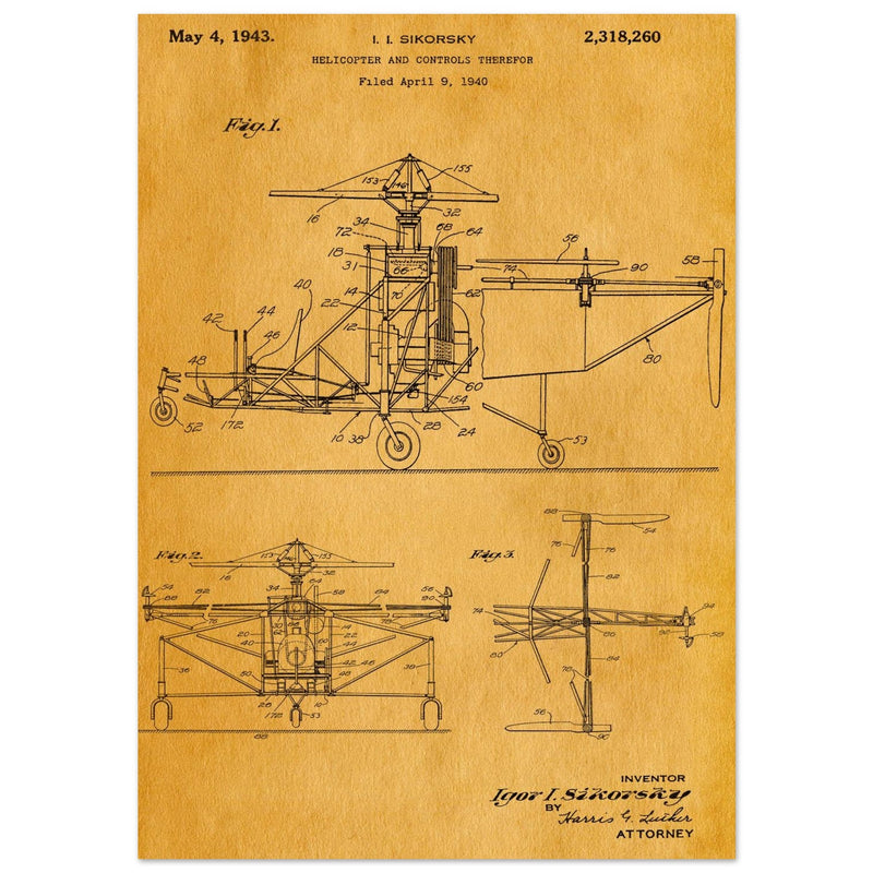 Helicopter patent by Igor Sikorsky