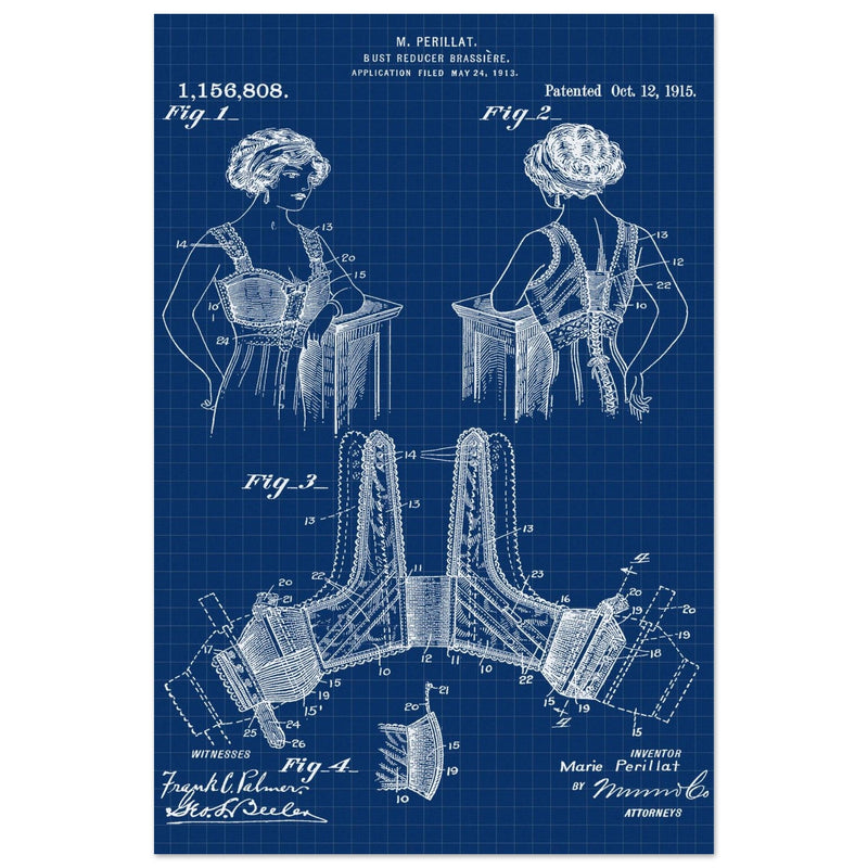 Bust reducer brassiere vintage patent by M Perillat