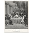 Gustave Dore The Bible engraving print . The Last Supper illustration .