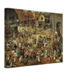 The Fight Between Carnival and Lent old painting by  Pieter Brueghel the Elder.