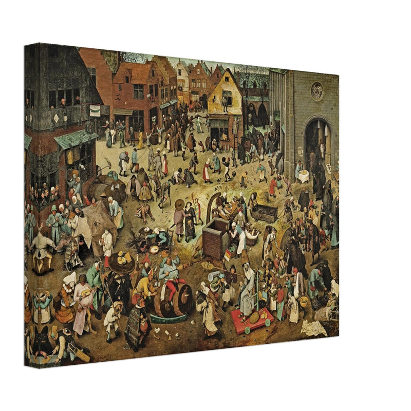 The Fight Between Carnival and Lent old painting by  Pieter Brueghel the Elder.