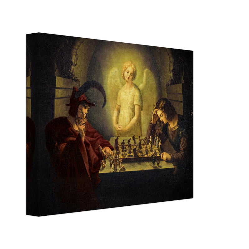 The game of life or The Chess Players attributed to  Moritz Retzsch . Man playing chess against the devil.