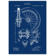 Vehicle whell patent illustration. Vintage drawing .