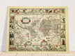 Ancient old world map 1638. Noua totius terrarum orbis geographica ac hydrographica tabula by Willem Janszoon Blaeu