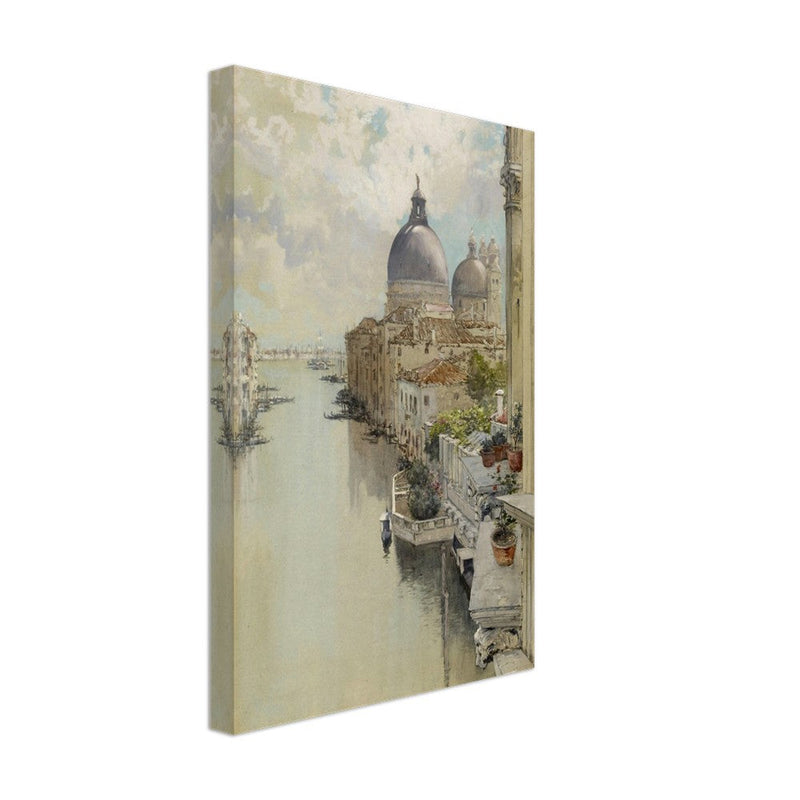 Venice Italy "Over a Balcony," View of the Grand Canal by Francis Hopkinson 1897.