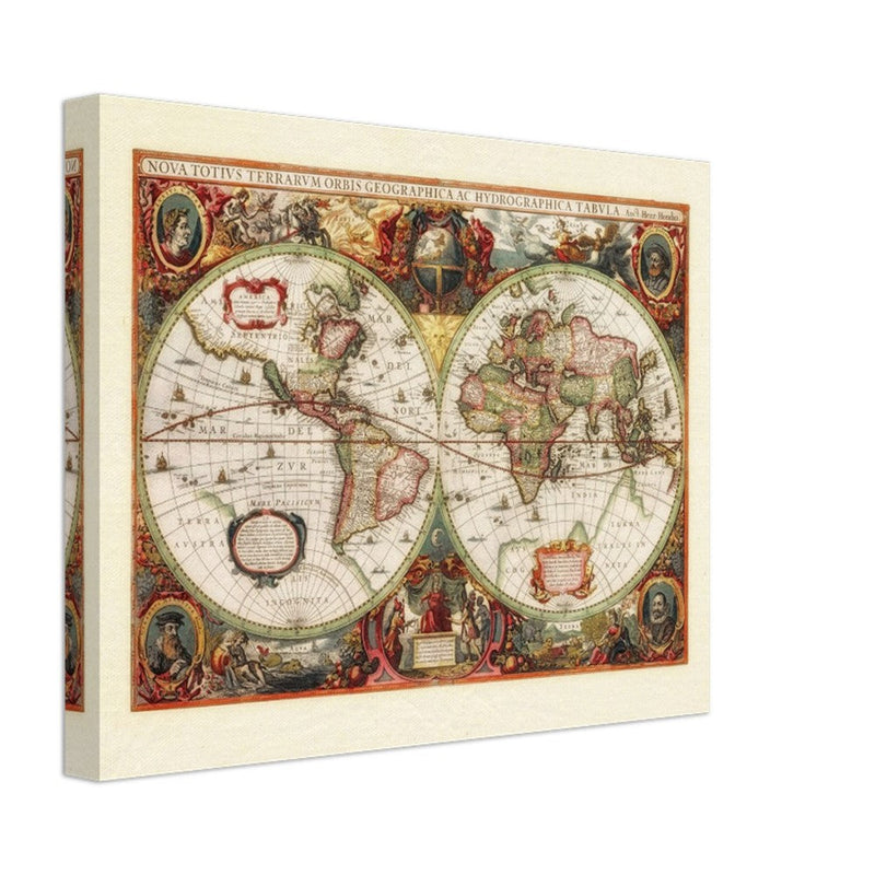 Ancient old world map by Hendrik Hondius