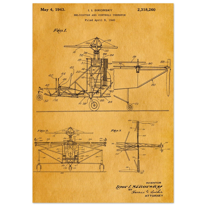 Helicopter patent by Igor Sikorsky