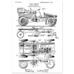 Motor Vehicle patent. Vintage car illustration.