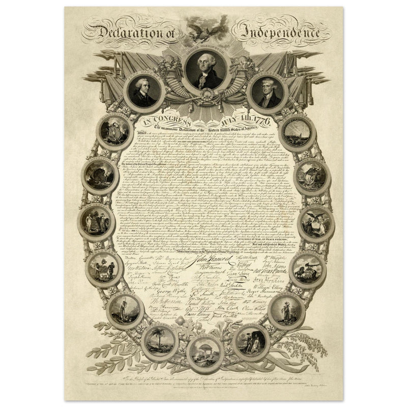 Declaration of Independence of America manuscript. 1819 by John Binns.