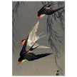 Ohara Koson Three red-rumped swallows in a dive