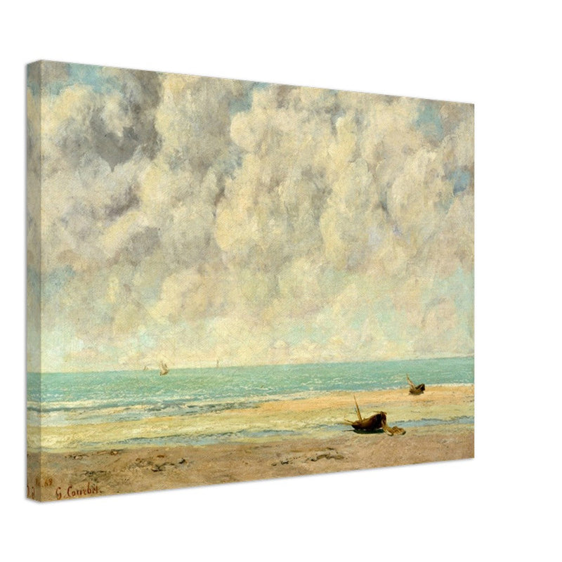 The calm sea by Gustave Courbet 1869.  antique painting.
