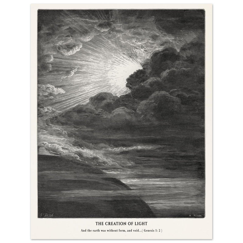 Gustave Dore The Bible engraving print . The Creation illustration .