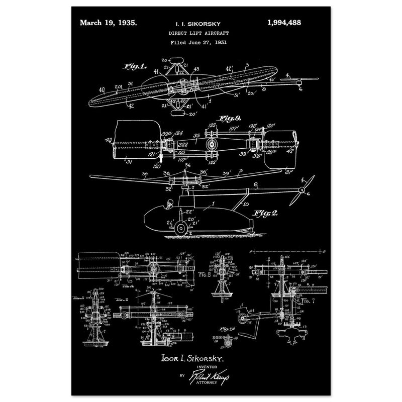 Direct Lift Aircraft patent by Sikorsky. Helicopter ancestor